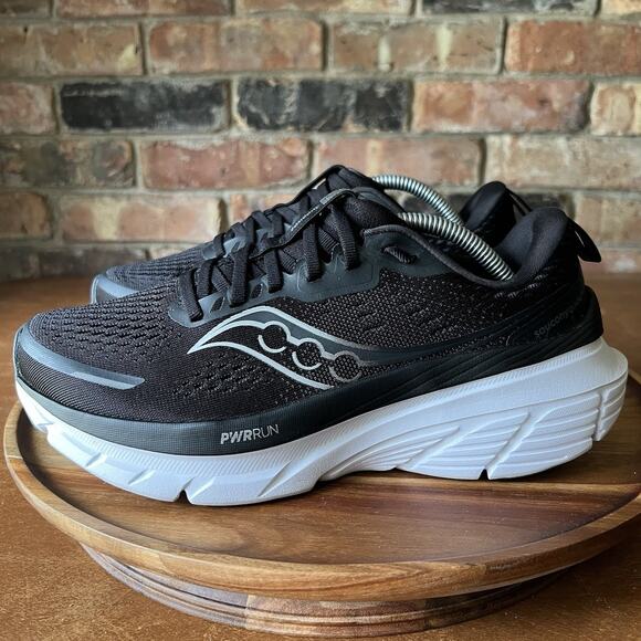 Saucony Womens Guide 18 Black White Road Running Shoes Sneakers Size 8 - Picture 1 of 16
